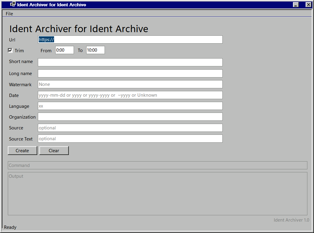 Ident Archiver screenshot